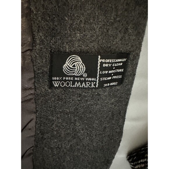 Vintage Adolfo Studio Women's 8 Petite Wool Lined 1 Button Blazer Gray Jacket - Picture 6 of 7